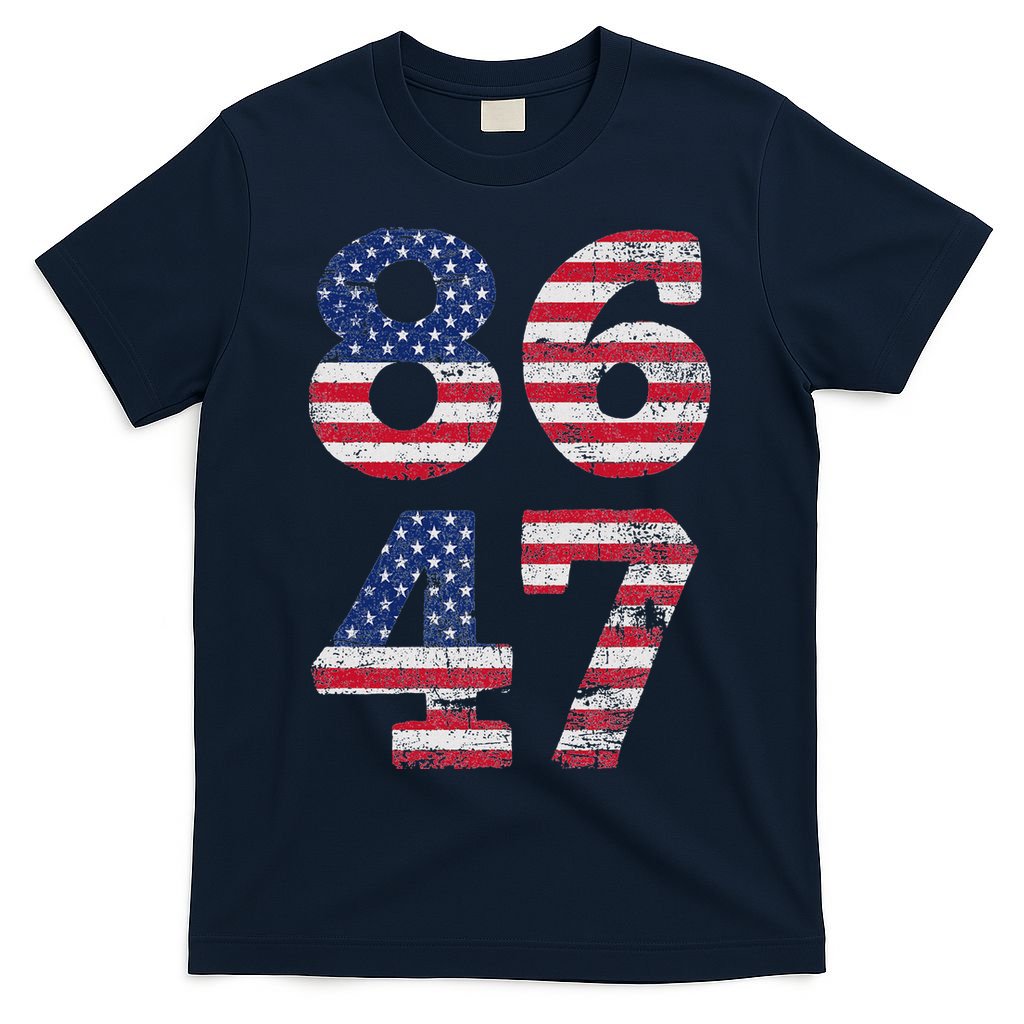 8647 Subtle Anti Trump Ironic Distressed Usa Flag T-Shirt
