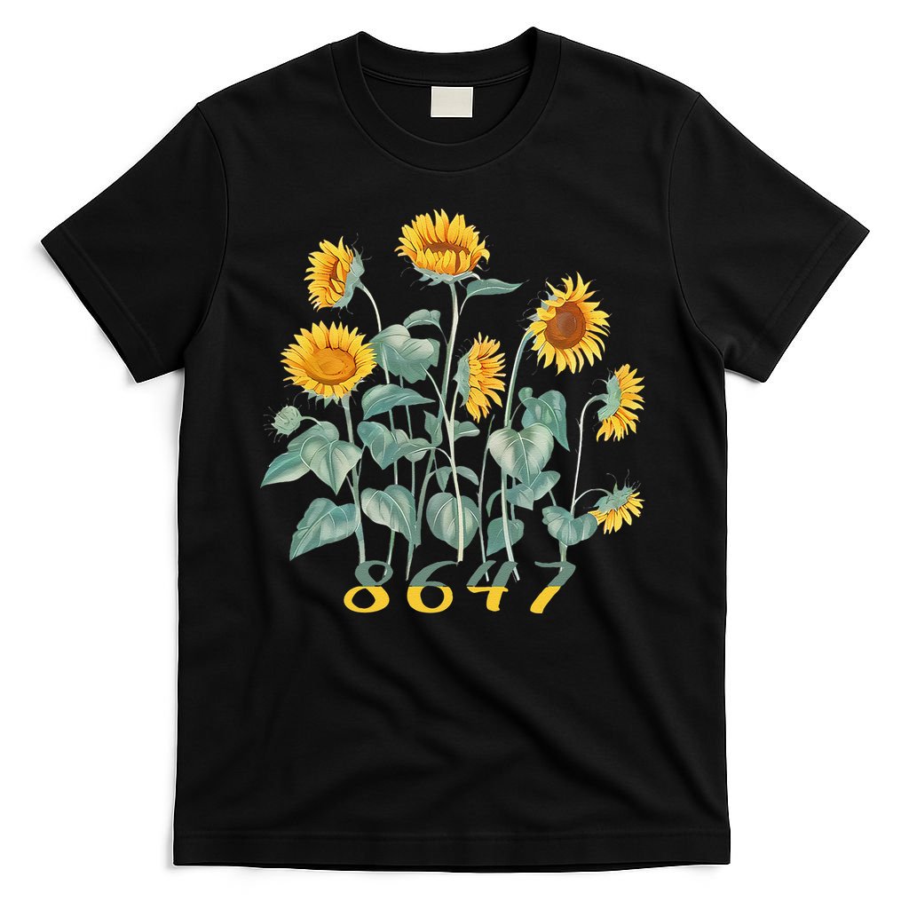 8647 Subtle Anti Trump 86 47 Sunflower Support Ukraine T-Shirt
