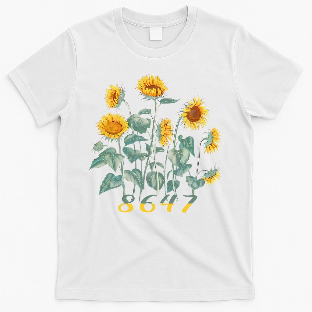 8647 Subtle Anti Trump 86 47 Sunflower Support Ukraine T-Shirt