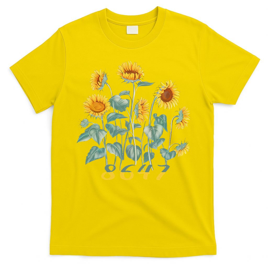 8647 Subtle Anti Trump 86 47 Sunflower Support Ukraine T-Shirt