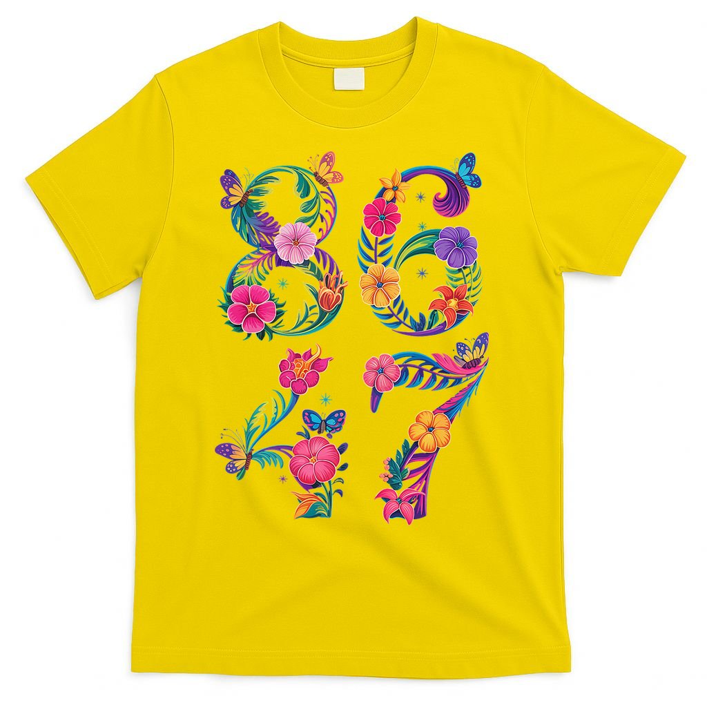 8647 Subtle Anti Trump 86 47 Floral Boho Style T-Shirt