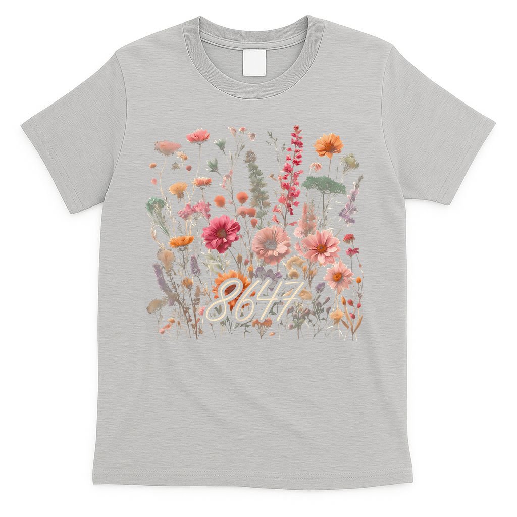 8647 Subtle Anti Trump 86 47 Floral Boho Style T-Shirt