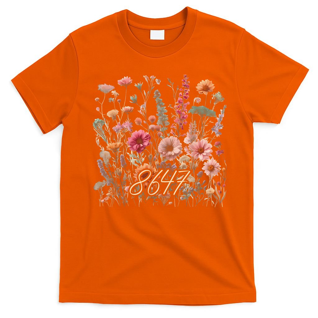 8647 Subtle Anti Trump 86 47 Floral Boho Style T-Shirt