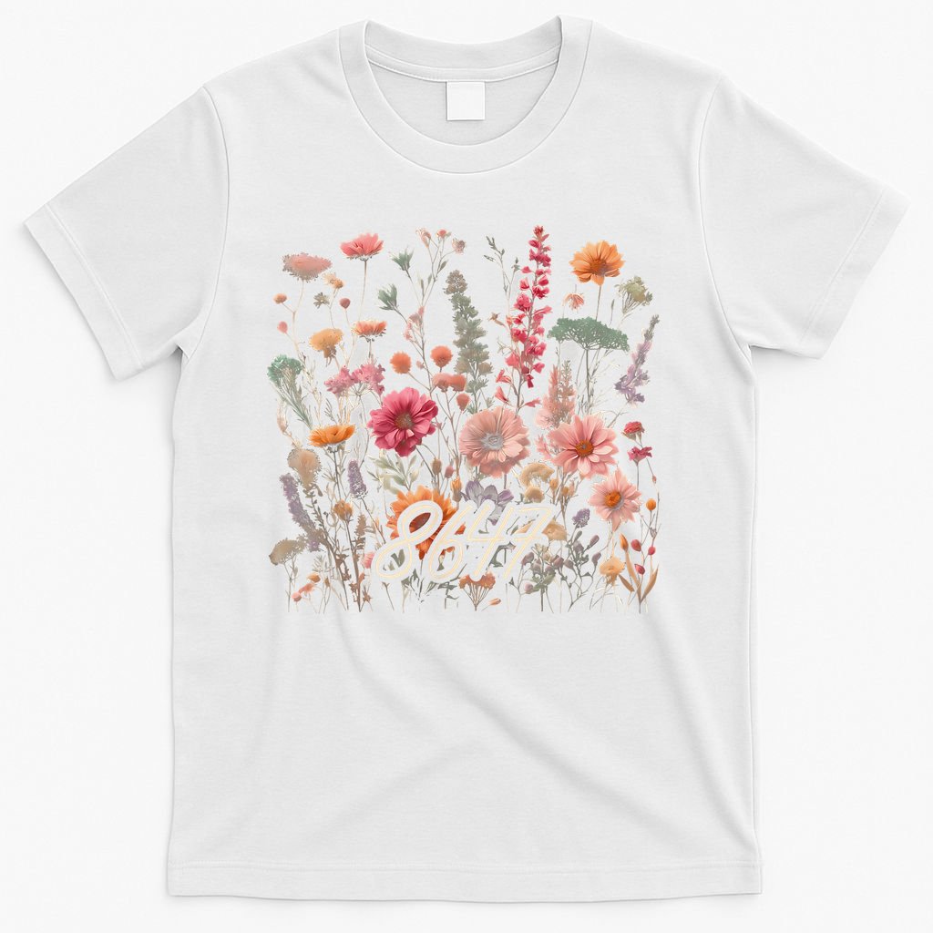 8647 Subtle Anti Trump 86 47 Floral Boho Style T-Shirt