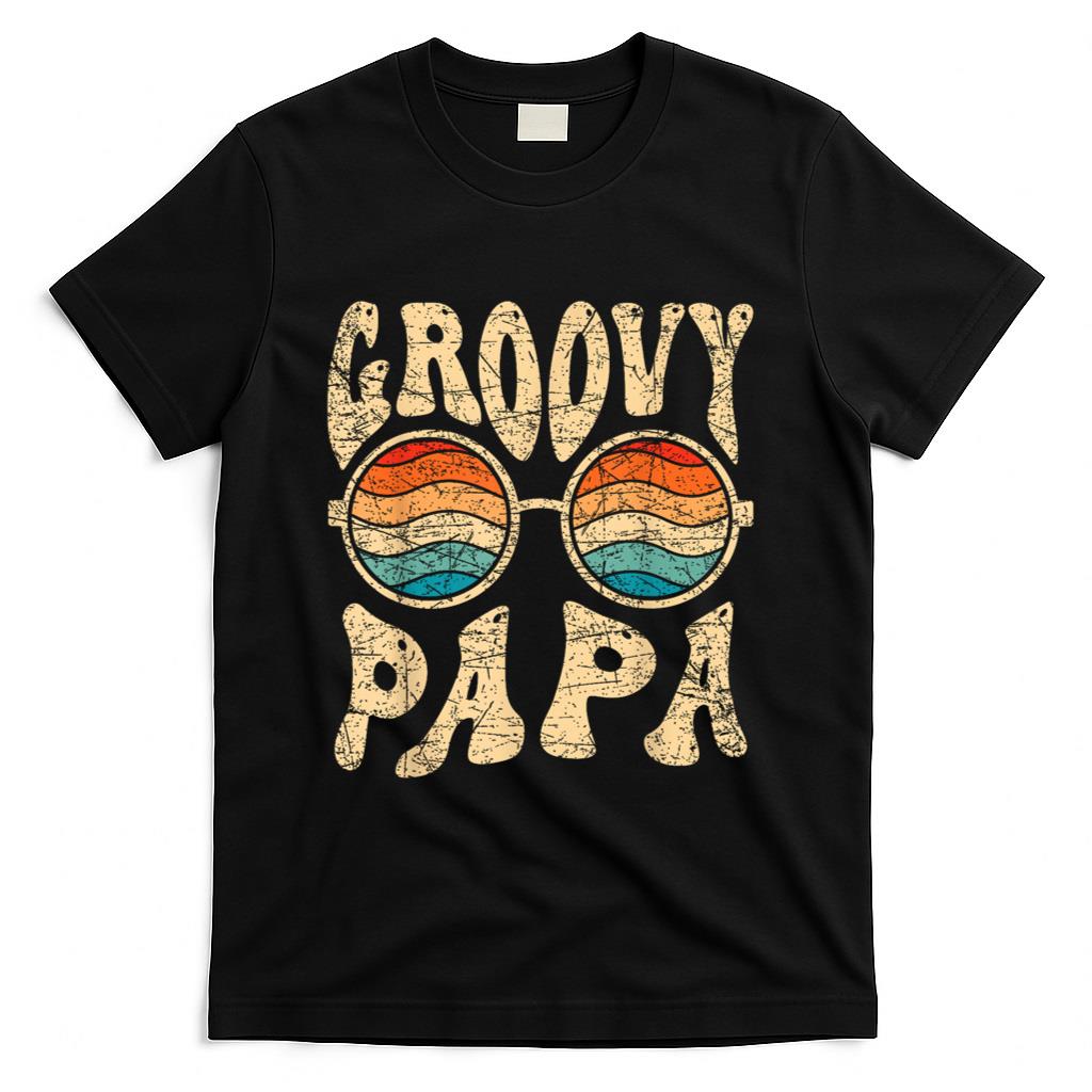 Retro Nostalgia - Groovy Papa 70s Aesthetic Nostalgia 1970's Retro Groovy Dad T-Shirt