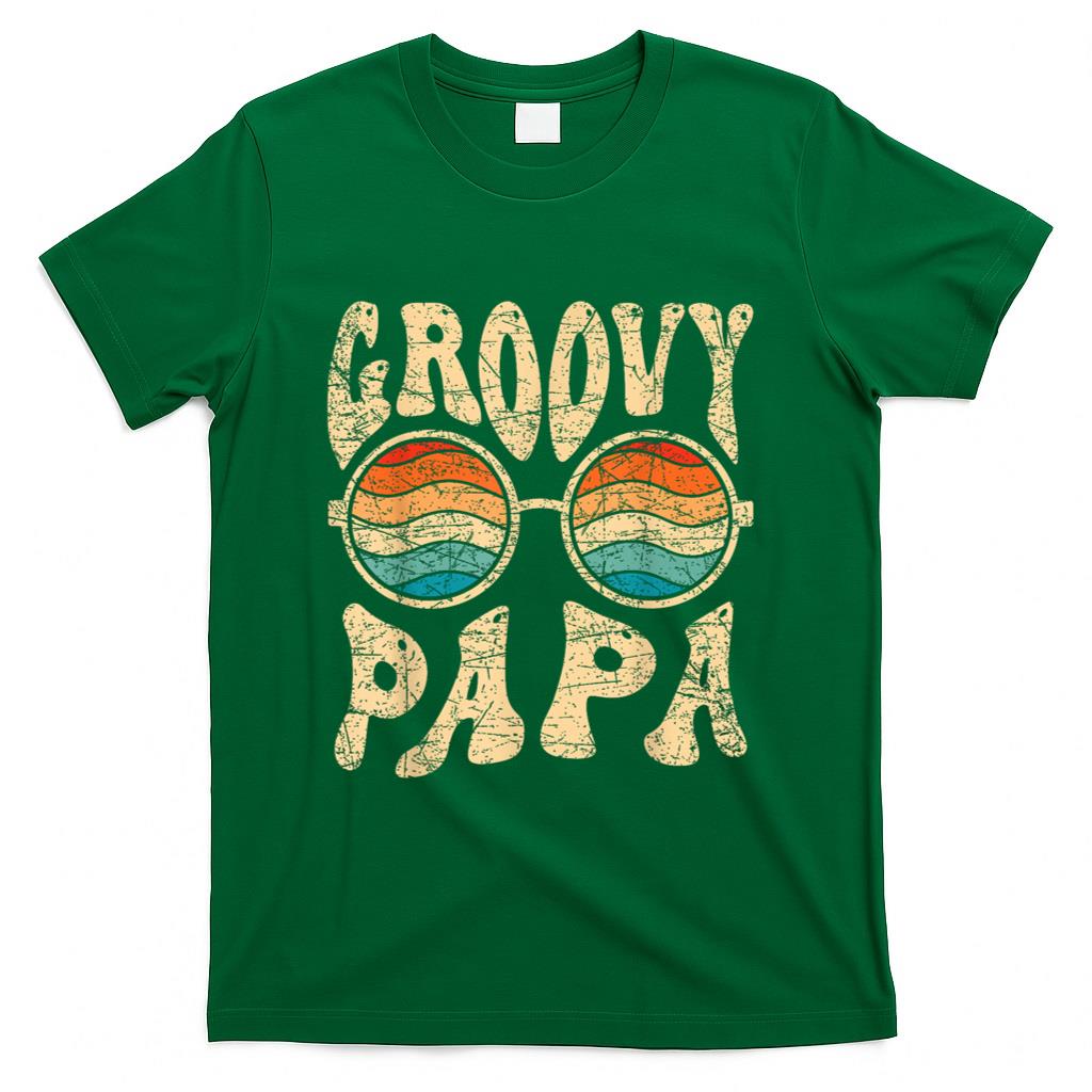 Retro Nostalgia - Groovy Papa 70s Aesthetic Nostalgia 1970's Retro Groovy Dad T-Shirt