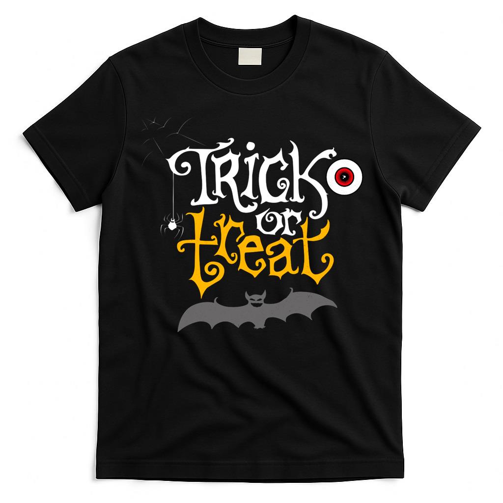 Trick or treat for funny halloween with bat and spider Fitted Scoop T-Shirt