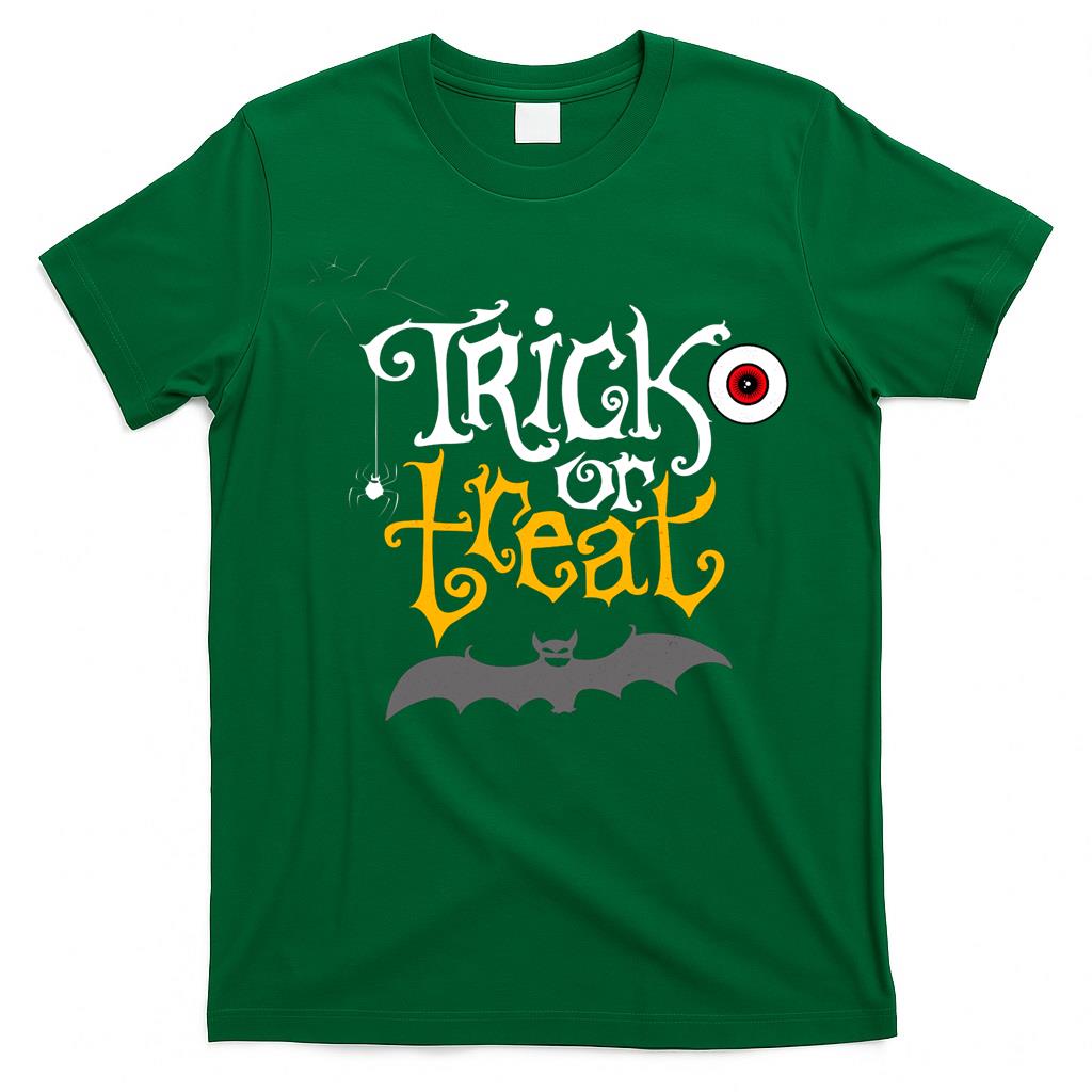 Trick or treat for funny halloween with bat and spider Fitted Scoop T-Shirt