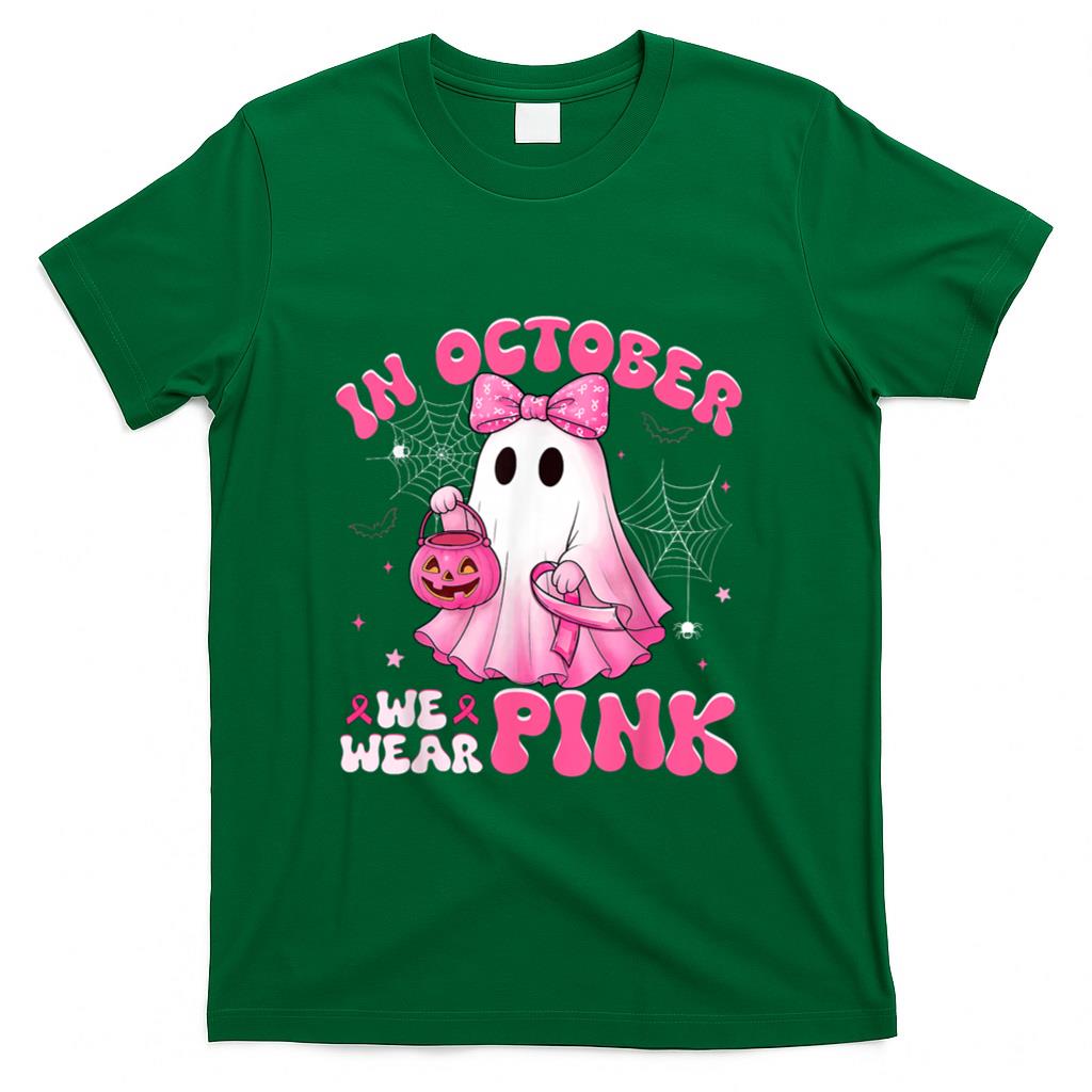 Halloween in October We Wear Pink Breast Cancer Awareness T-Shirt_1