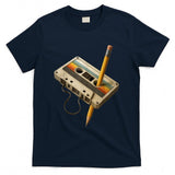 Retro Nostalgia - Retro Cassette and Pencil Funny 80s 90s Mixtape Nostalgia T-Shirt