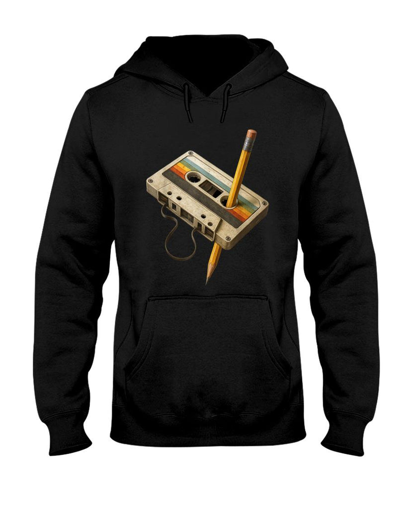 Retro Nostalgia - Retro Cassette and Pencil Funny 80s 90s Mixtape Nostalgia T-Shirt