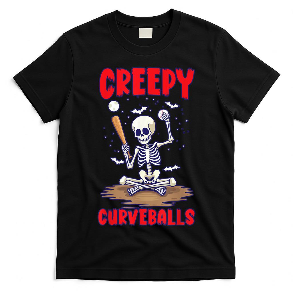 Happy Halloween Baseball Spooky Catcher Trick Or Treat T-Shirt