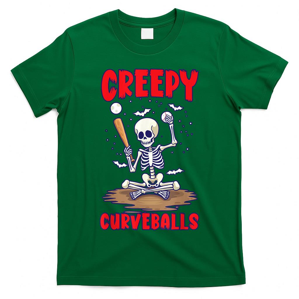 Happy Halloween Baseball Spooky Catcher Trick Or Treat T-Shirt