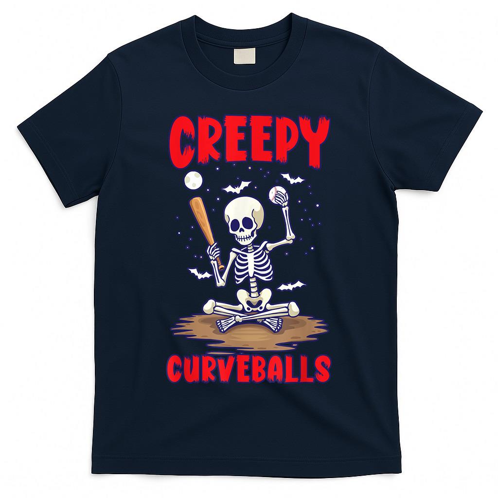 Happy Halloween Baseball Spooky Catcher Trick Or Treat T-Shirt