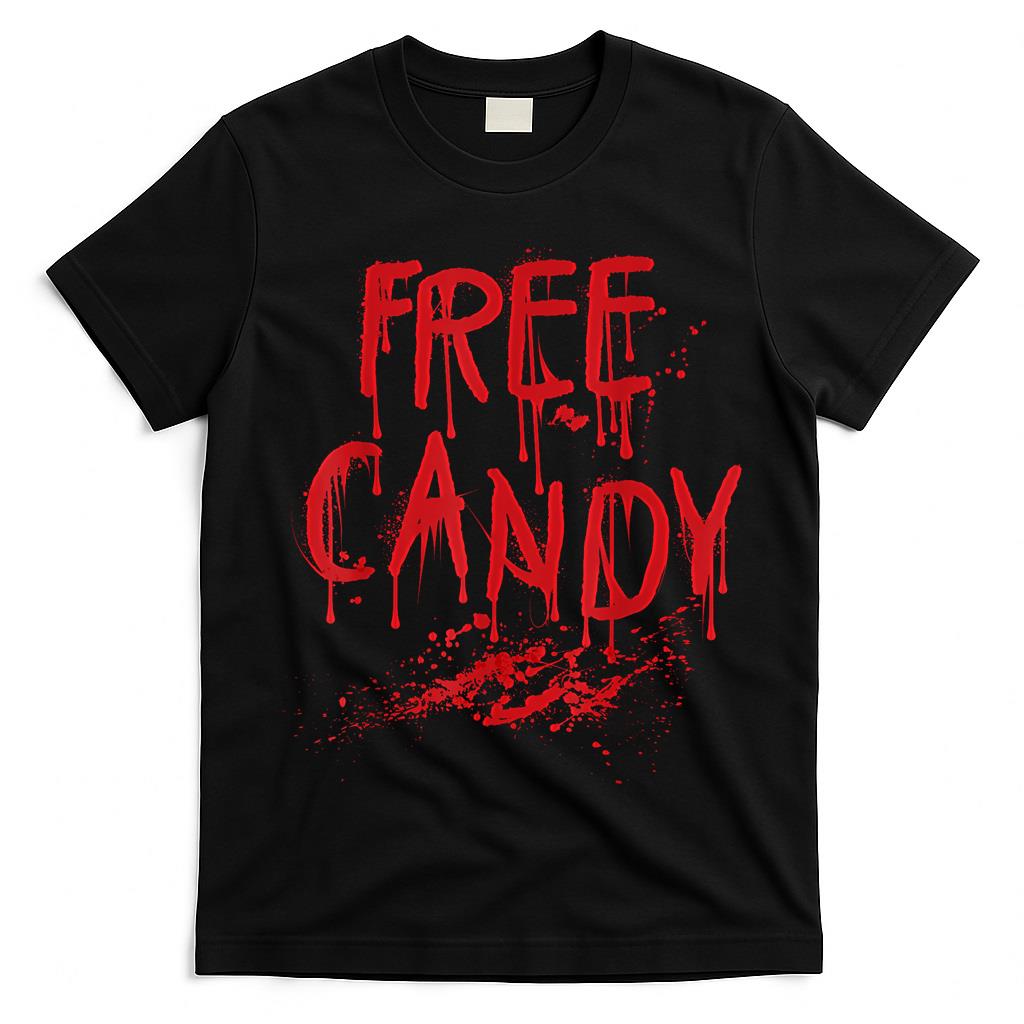 Free Candy Shirt Scary Bloody Halloween Shirt Men Women T-Shirt