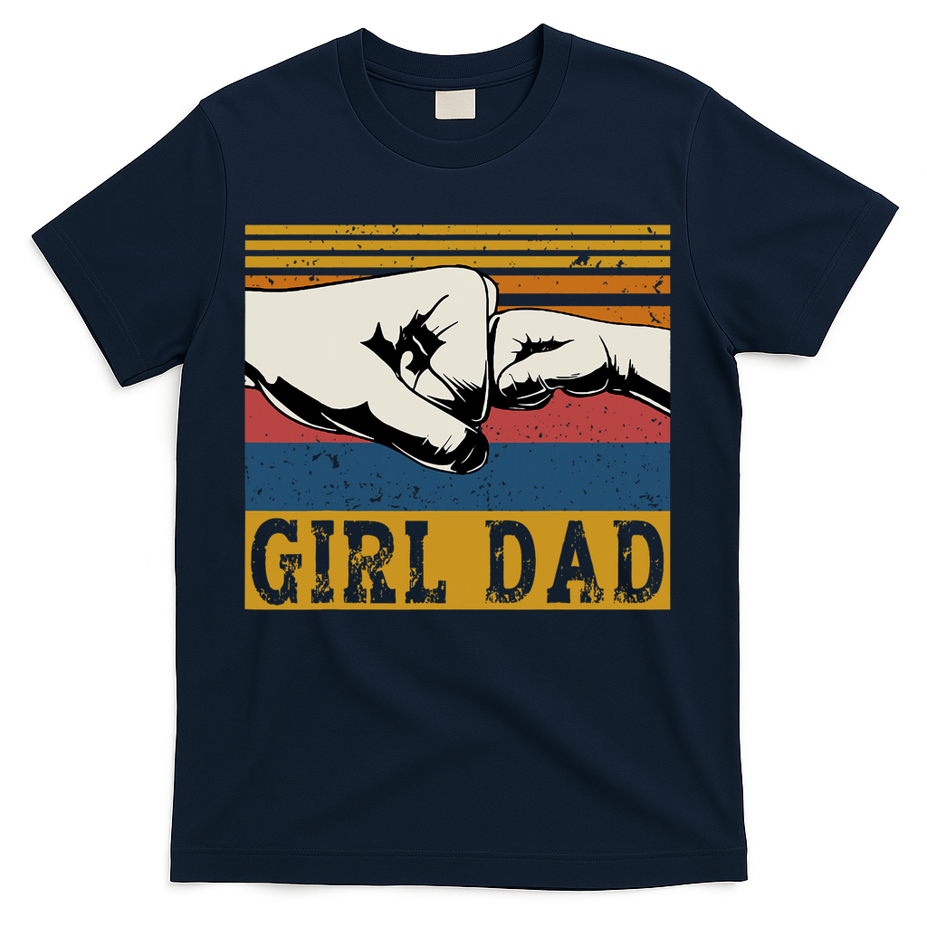 Girl Dad Father Of Girl Fathers Day Vintage T-Shirt