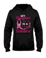 My Daughter Is A Survivor Breast Cancer Awareness Butterfly T-Shirt
