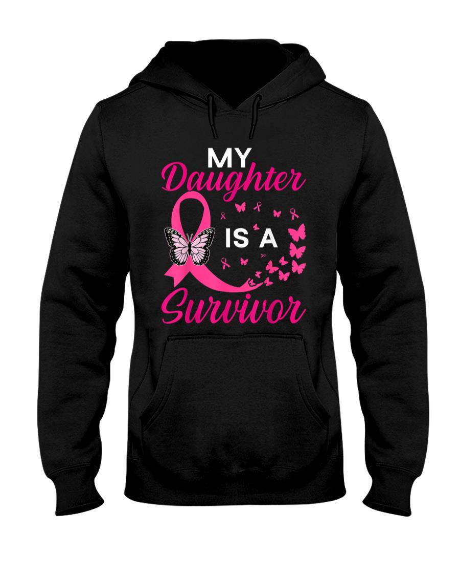 My Daughter Is A Survivor Breast Cancer Awareness Butterfly T-Shirt