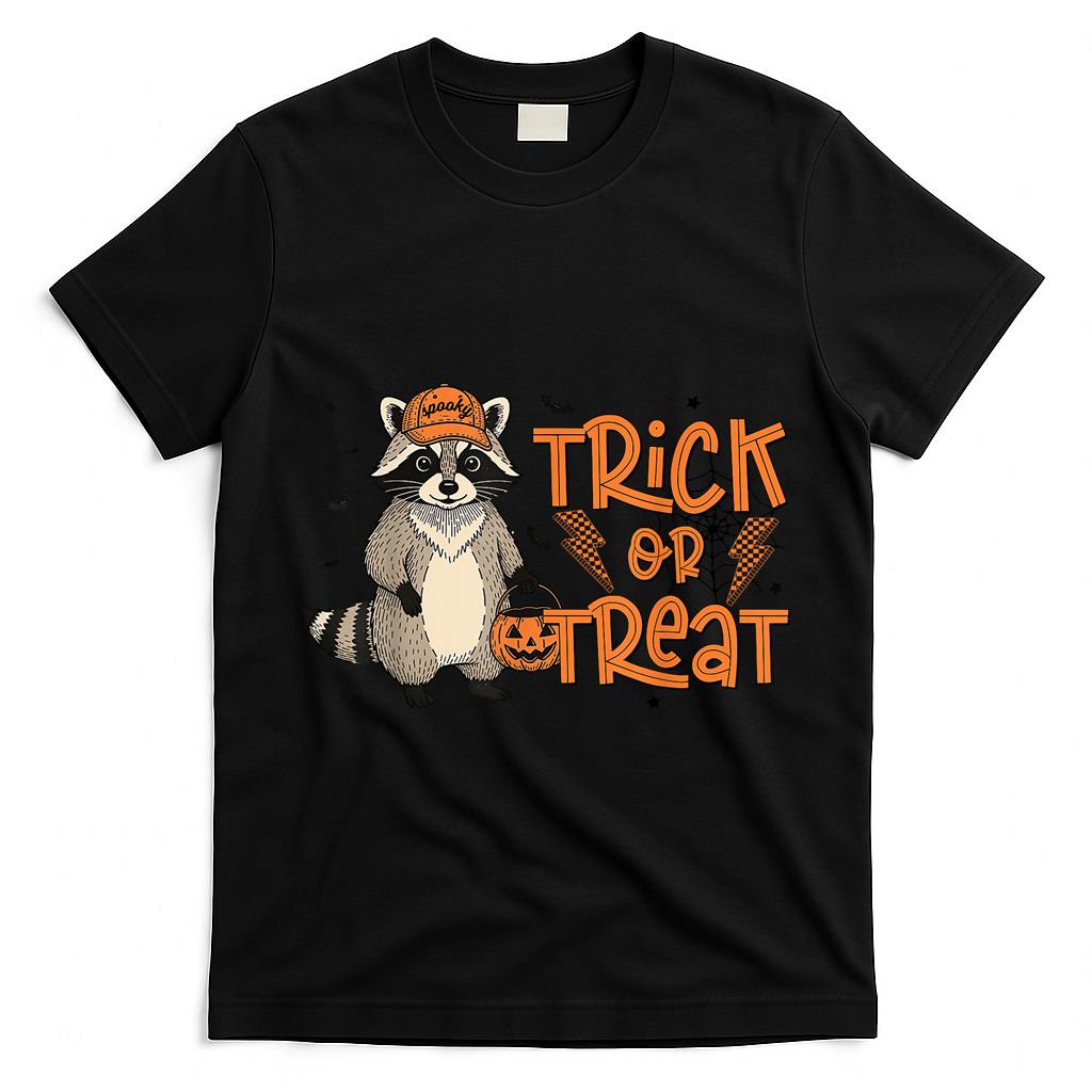 Trick or Treat Spooky Raccoon Halloween Trash Panda Autumn T-Shirt