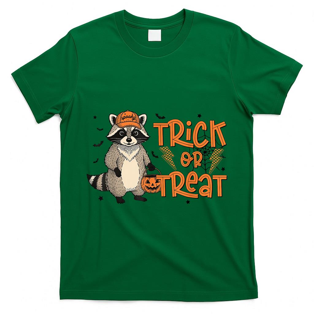 Trick or Treat Spooky Raccoon Halloween Trash Panda Autumn T-Shirt