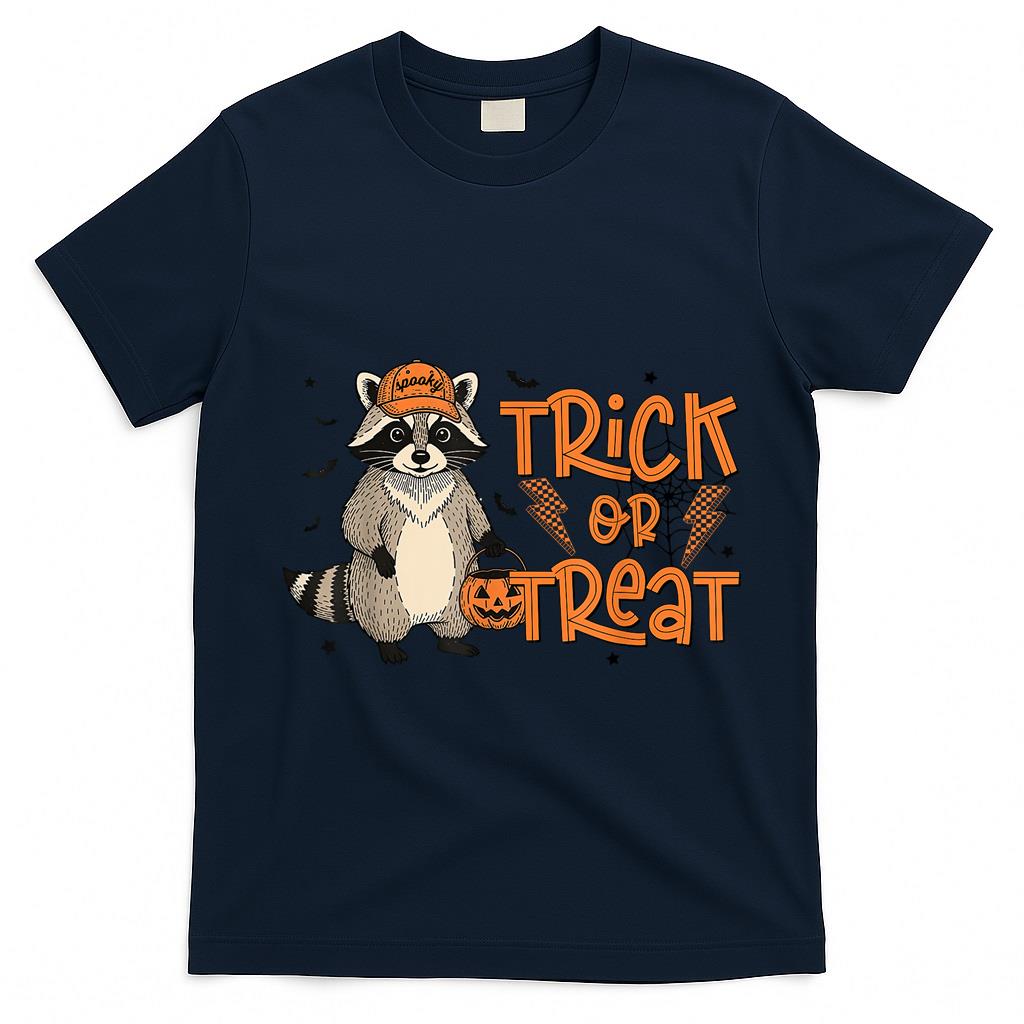 Trick or Treat Spooky Raccoon Halloween Trash Panda Autumn T-Shirt