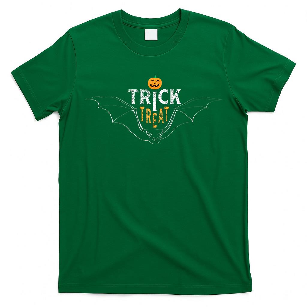 Track or Treat pumpkin and bat for halloween festival. Premium T-Shirt