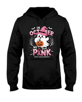 In October We Wear Pink shirt Ghost Breast Cancer Awareness T-Shirt