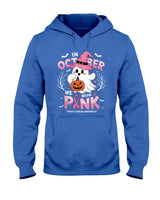 In October We Wear Pink shirt Ghost Breast Cancer Awareness T-Shirt