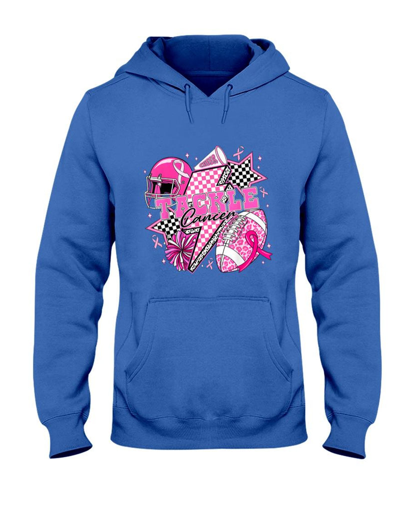 Tackle Cancer Football Pink Ribbon Cheer Breast Cancer Aware T-Shirt