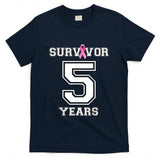 5 Years Breast Cancer Survivor Gifts For Women Pink Ribbon T-Shirt