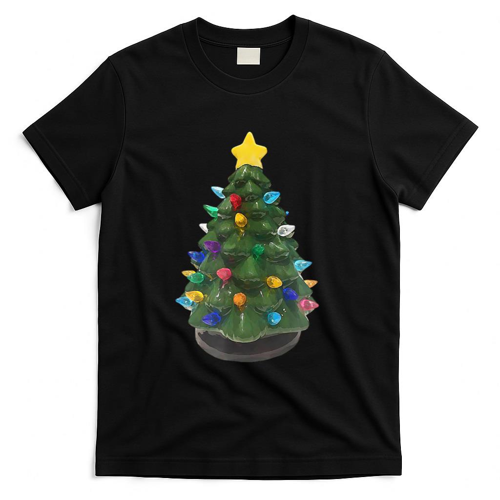 Retro Nostalgia - Ceramic Vintage Retro Christmas Tree Holiday Nostalgia Fun T-Shirt