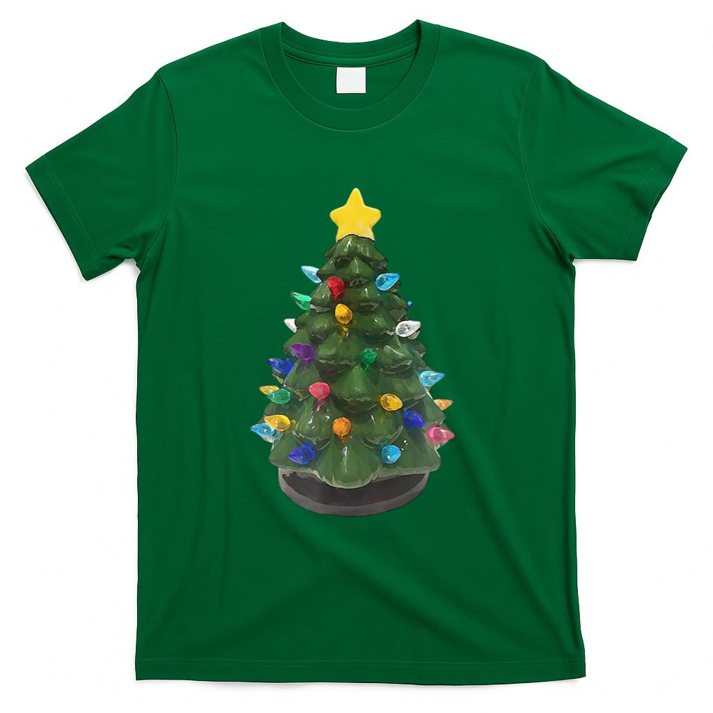 Retro Nostalgia - Ceramic Vintage Retro Christmas Tree Holiday Nostalgia Fun T-Shirt