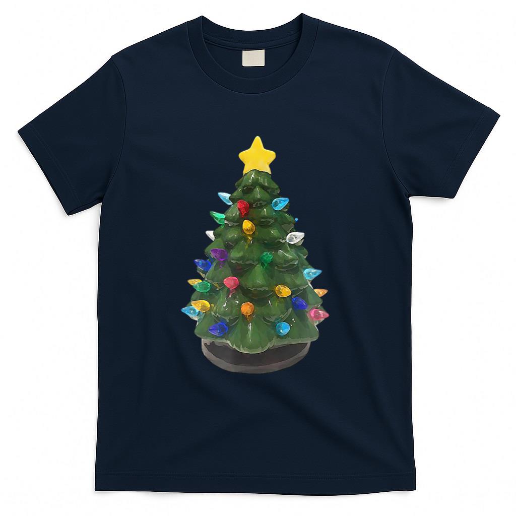 Retro Nostalgia - Ceramic Vintage Retro Christmas Tree Holiday Nostalgia Fun T-Shirt