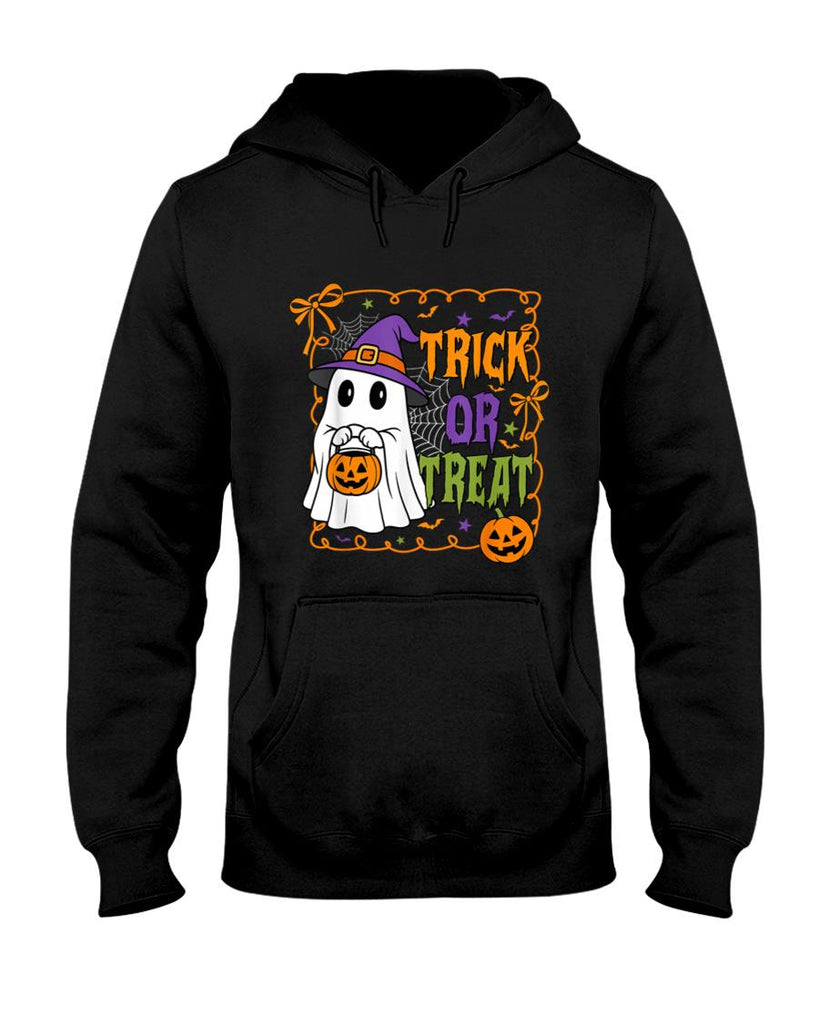 Trick Or Treat Happy Halloween Pumpkin Ghost Boy Girl Kids T-Shirt
