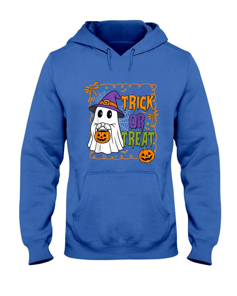 Trick Or Treat Happy Halloween Pumpkin Ghost Boy Girl Kids T-Shirt