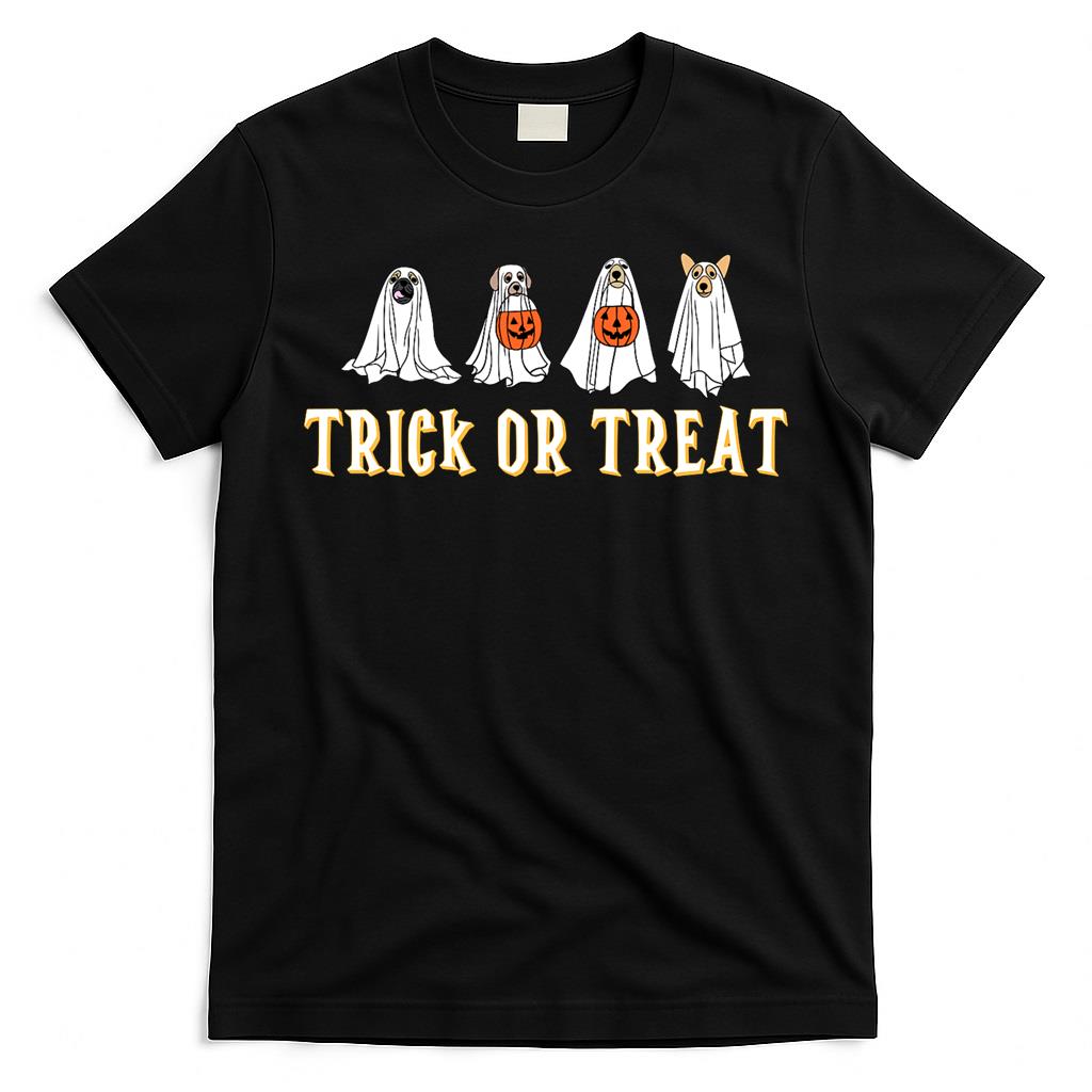 Tricky or Treat Spooky Ghost Dogs Classic T-Shirt
