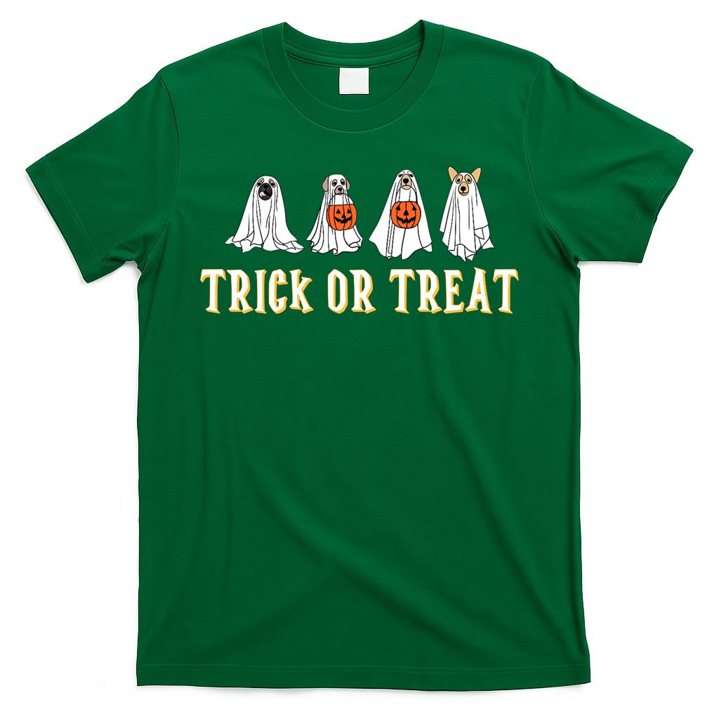 Tricky or Treat Spooky Ghost Dogs Classic T-Shirt