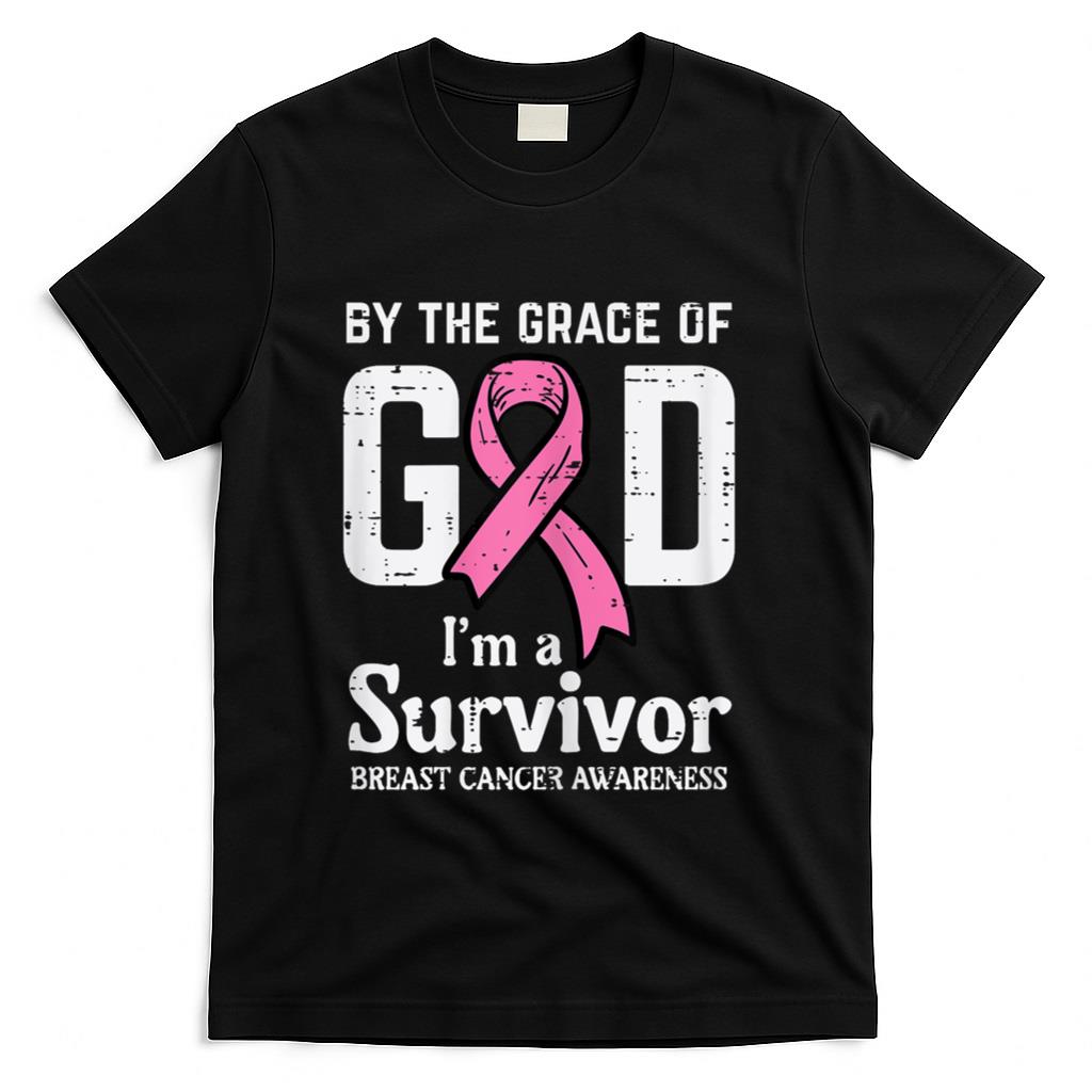 Grace Of God Breast Cancer Survivor Aware Christian Women T-Shirt