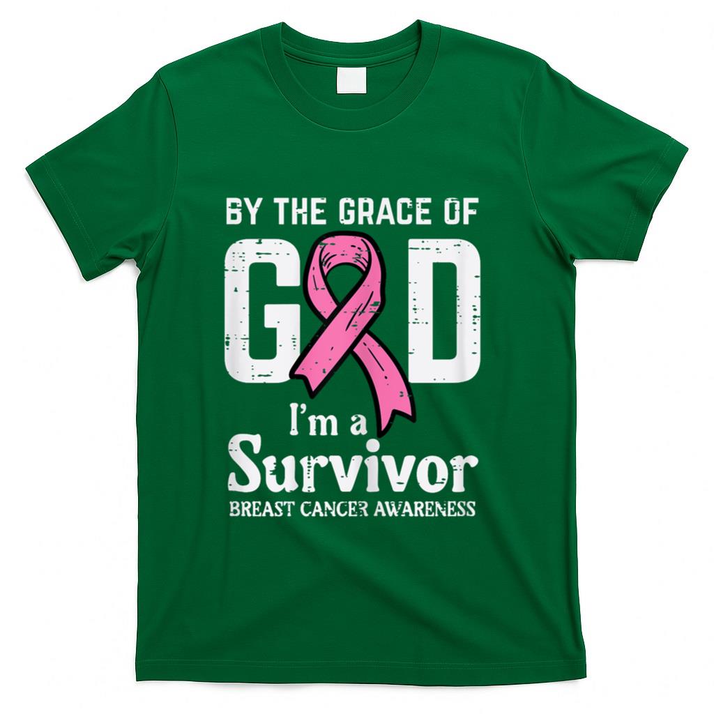 Grace Of God Breast Cancer Survivor Aware Christian Women T-Shirt