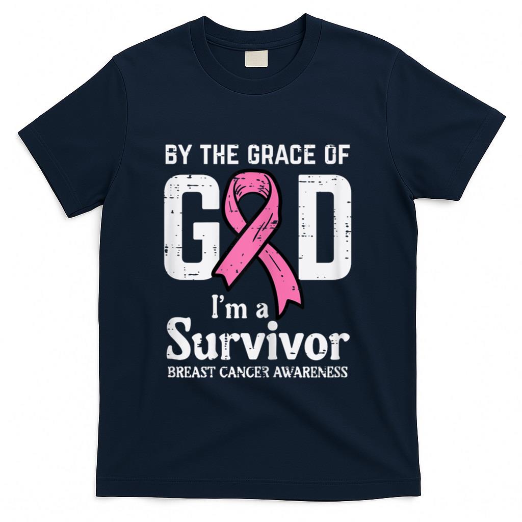 Grace Of God Breast Cancer Survivor Aware Christian Women T-Shirt