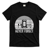 Retro Nostalgia - Womens Never Forget Retro Nostalgia Media Tech T-Shirt