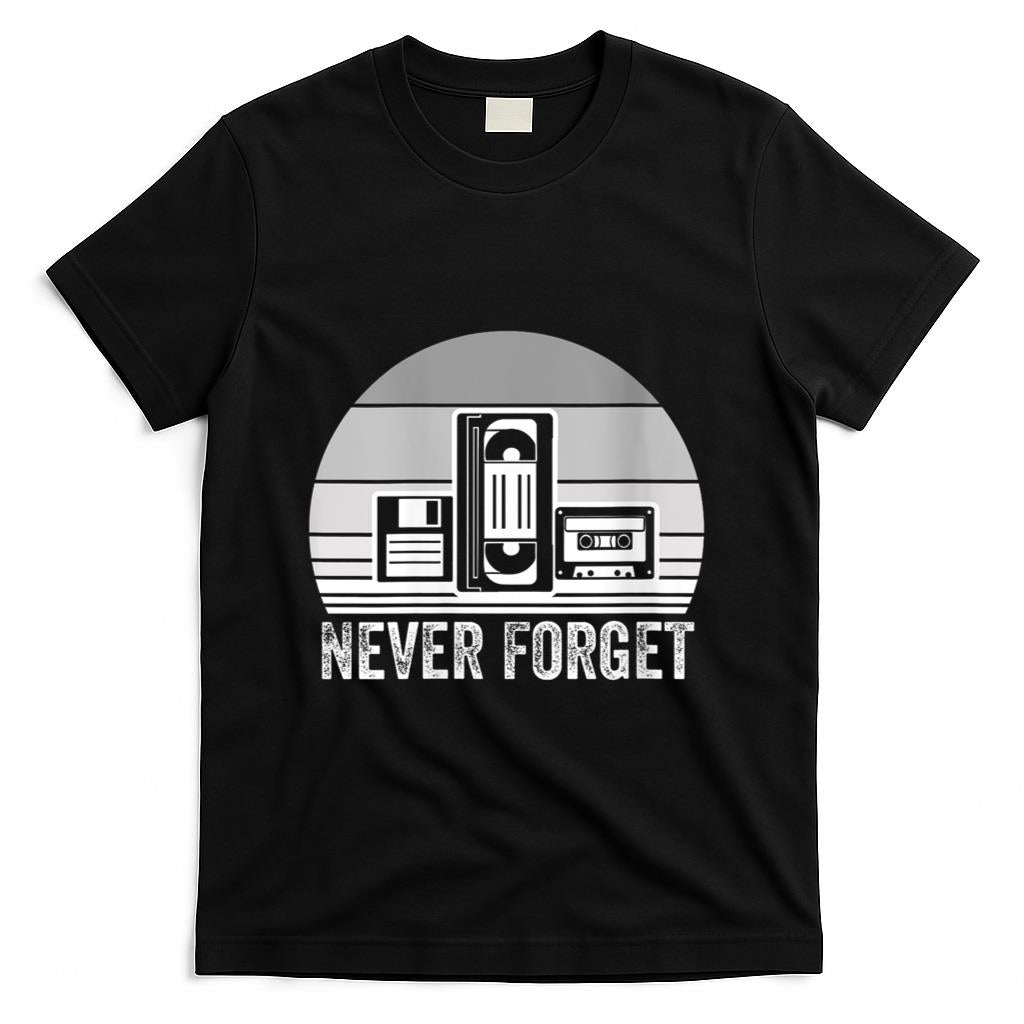 Retro Nostalgia - Womens Never Forget Retro Nostalgia Media Tech T-Shirt