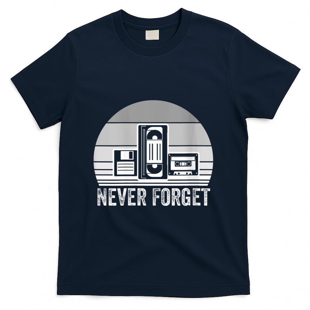 Retro Nostalgia - Womens Never Forget Retro Nostalgia Media Tech T-Shirt