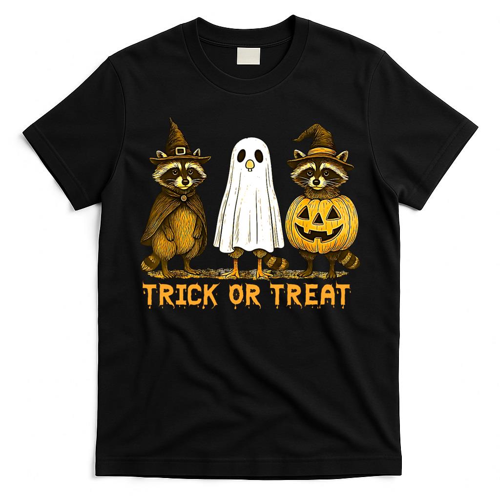 Trick Or Treat, Funny Halloween, Horror Pumpkin, Boo Ghost , Funny Raccon Classic T-Shirt