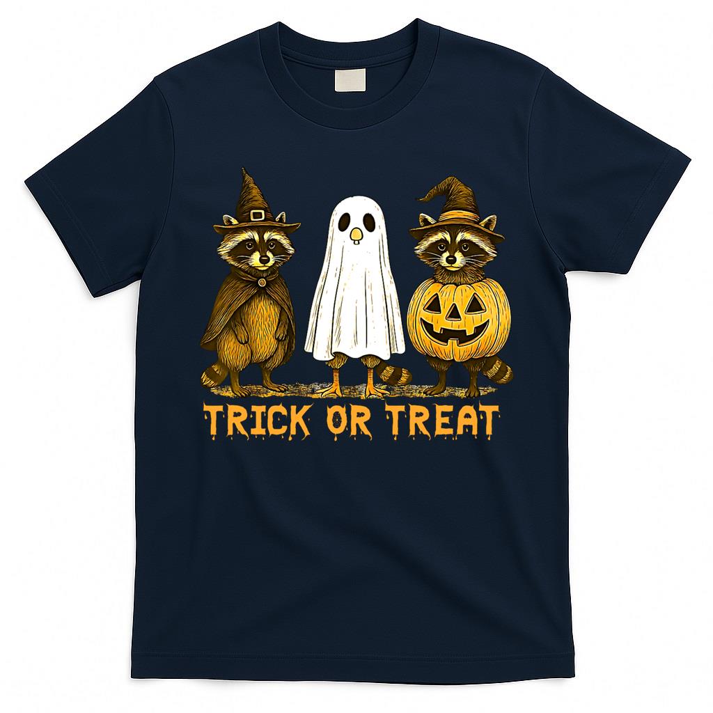Trick Or Treat, Funny Halloween, Horror Pumpkin, Boo Ghost , Funny Raccon Classic T-Shirt