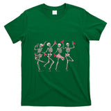 Skeleton Dancing Pink Ribbon Breast Cancer Awareness Support T-Shirt