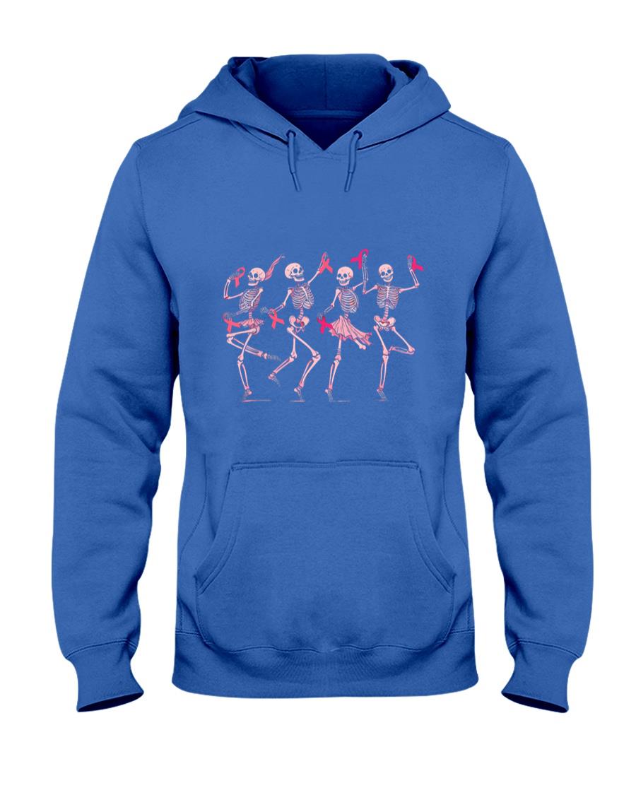 Skeleton Dancing Pink Ribbon Breast Cancer Awareness Support T-Shirt