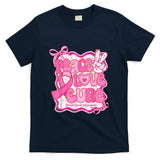 Peace Love Cure Pink Ribbon Coquette Breast Cancer Awareness T-Shirt