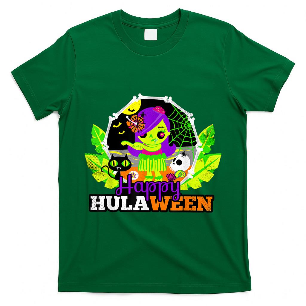 Happy Hulaween Halloween Hula Dancer Zombie Trick or Treats T-Shirt