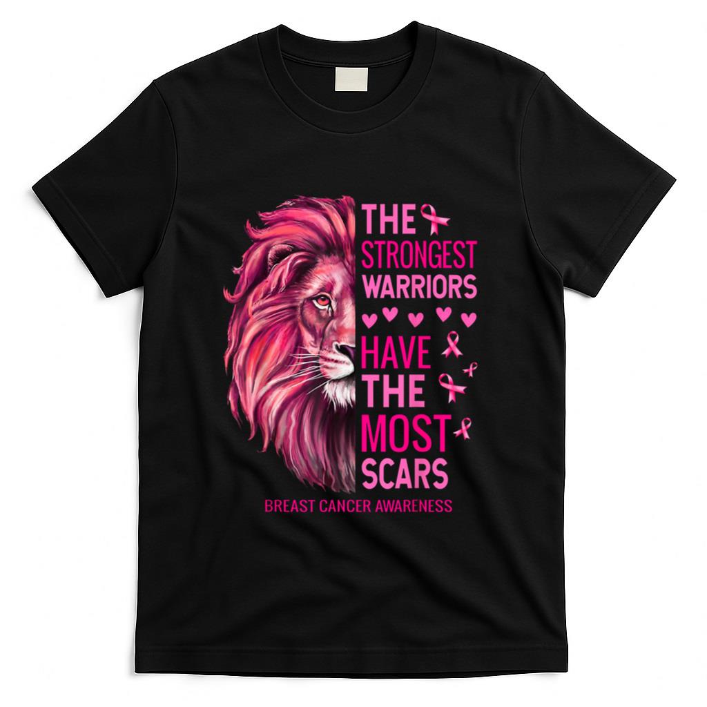 Lion Pink Funny Breast Cancer Awareness Survivor Warrior T-Shirt